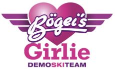 Pinkes Partnerlogo von Bögei's Girlie Demo Skiteam mit einem Herz mit Flügeln.